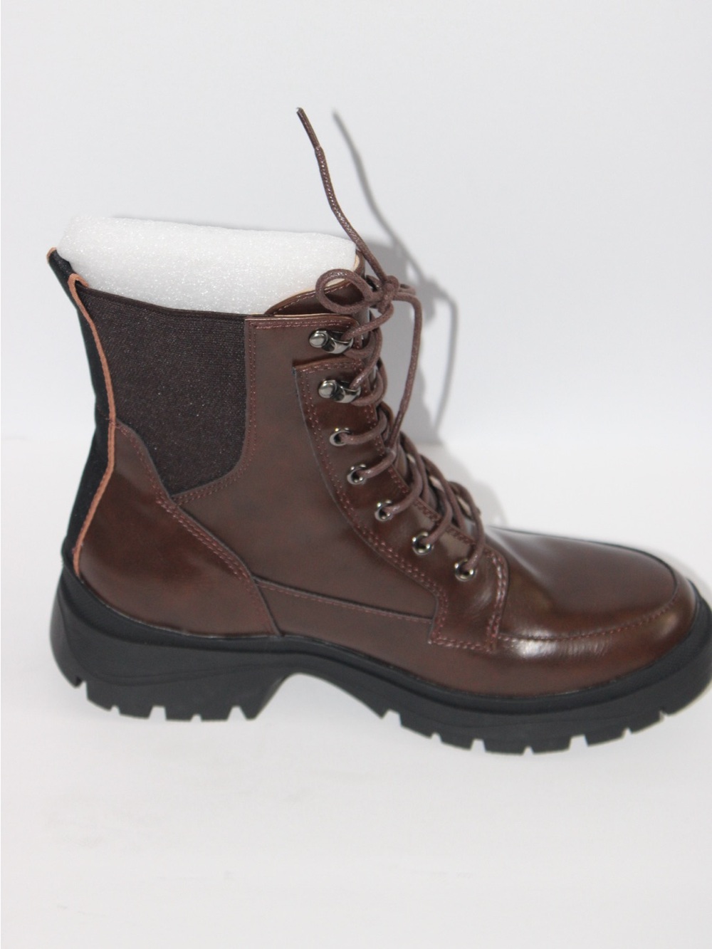 Brand New (NWOT or Box) Journee Collection Brown Lace-Up Combat Ankle Boots - Picture 3 of 11